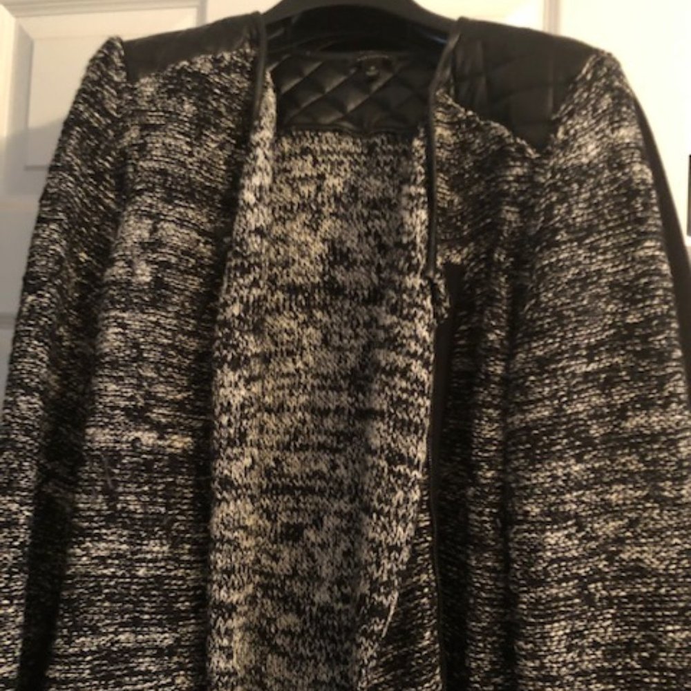 Zippered, Faux Leather Trim